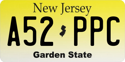 NJ license plate A52PPC