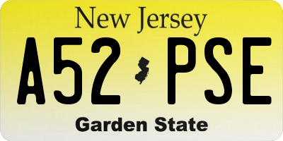 NJ license plate A52PSE