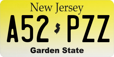 NJ license plate A52PZZ