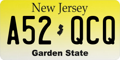 NJ license plate A52QCQ