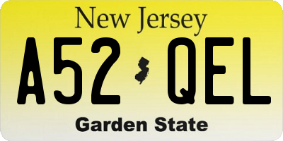 NJ license plate A52QEL