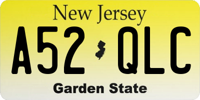 NJ license plate A52QLC