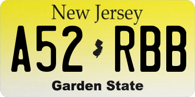 NJ license plate A52RBB
