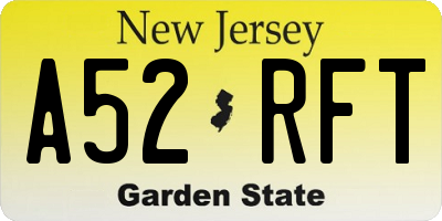 NJ license plate A52RFT