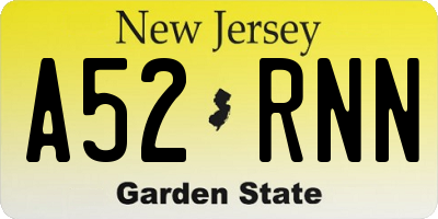 NJ license plate A52RNN