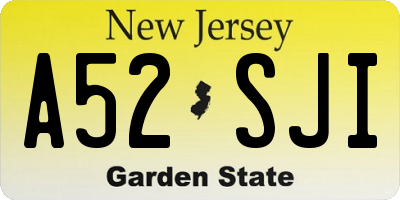 NJ license plate A52SJI