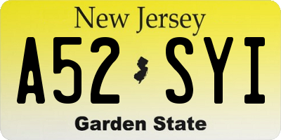 NJ license plate A52SYI