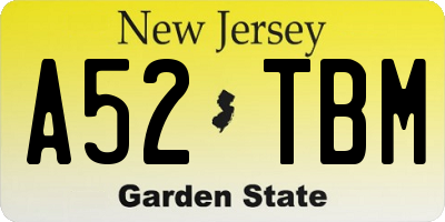 NJ license plate A52TBM