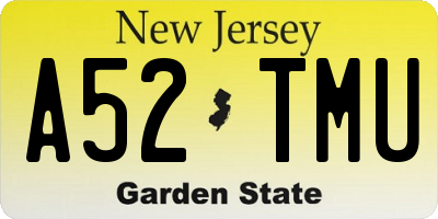 NJ license plate A52TMU
