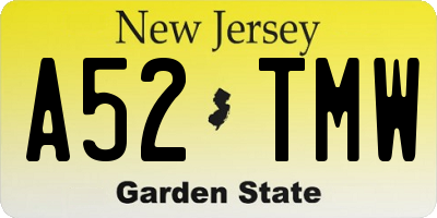 NJ license plate A52TMW
