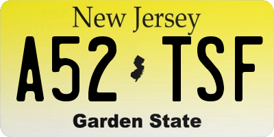 NJ license plate A52TSF