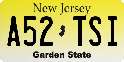 NJ license plate A52TSI