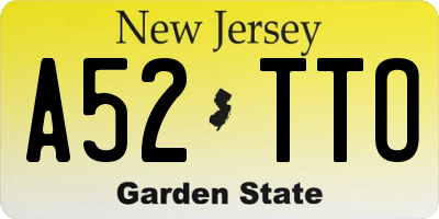 NJ license plate A52TTO