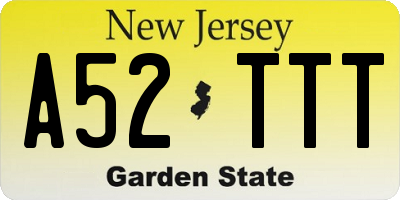 NJ license plate A52TTT