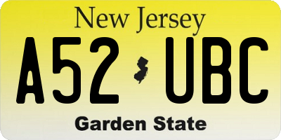 NJ license plate A52UBC