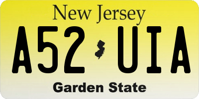 NJ license plate A52UIA