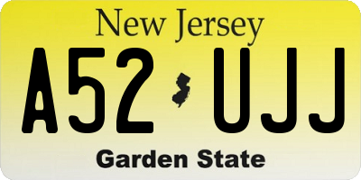 NJ license plate A52UJJ
