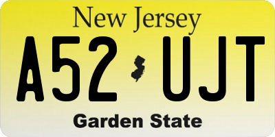 NJ license plate A52UJT
