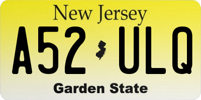 NJ license plate A52ULQ
