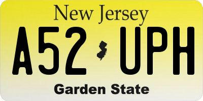 NJ license plate A52UPH