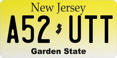 NJ license plate A52UTT