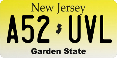 NJ license plate A52UVL