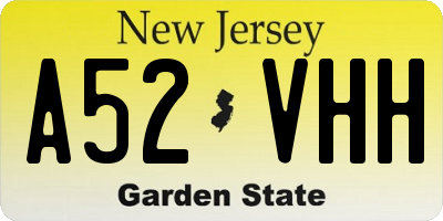 NJ license plate A52VHH