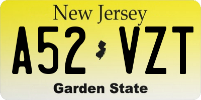 NJ license plate A52VZT