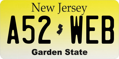NJ license plate A52WEB