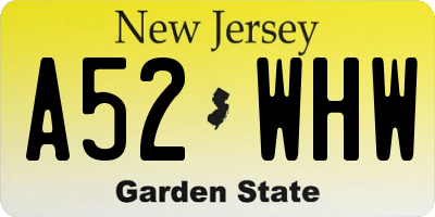 NJ license plate A52WHW