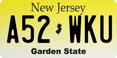 NJ license plate A52WKU