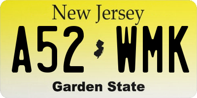 NJ license plate A52WMK