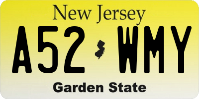 NJ license plate A52WMY