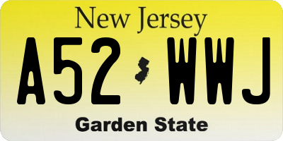 NJ license plate A52WWJ