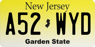 NJ license plate A52WYD