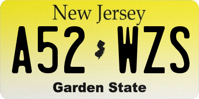 NJ license plate A52WZS