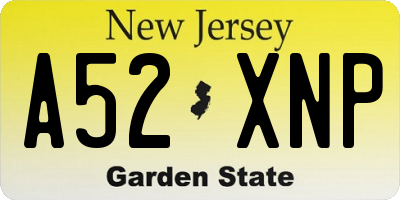 NJ license plate A52XNP