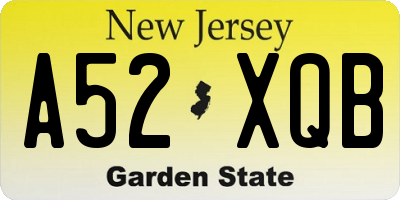 NJ license plate A52XQB
