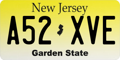 NJ license plate A52XVE