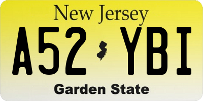 NJ license plate A52YBI