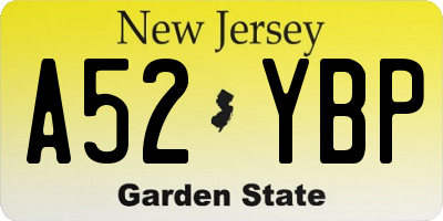 NJ license plate A52YBP