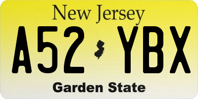 NJ license plate A52YBX