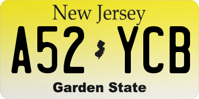 NJ license plate A52YCB