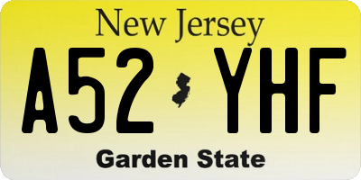 NJ license plate A52YHF