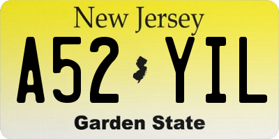NJ license plate A52YIL