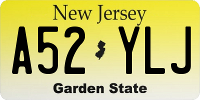 NJ license plate A52YLJ