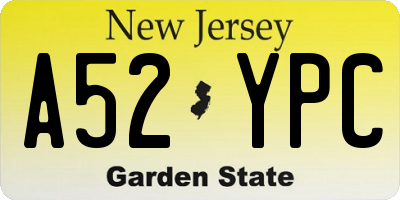 NJ license plate A52YPC