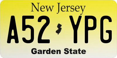 NJ license plate A52YPG