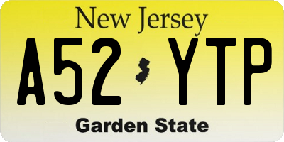 NJ license plate A52YTP