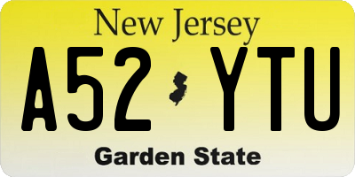 NJ license plate A52YTU